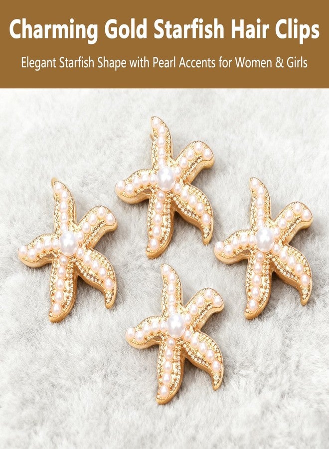 YAFIYGI 20Pcs Starfish Hair Clips Gold Cute Pearl Hair Pins and Small Hair Barrettes for Girls and Women Mini Sea Star Accessories Beach Party Hairclips Decorative Hair Clips for Summer Fun - Image 3